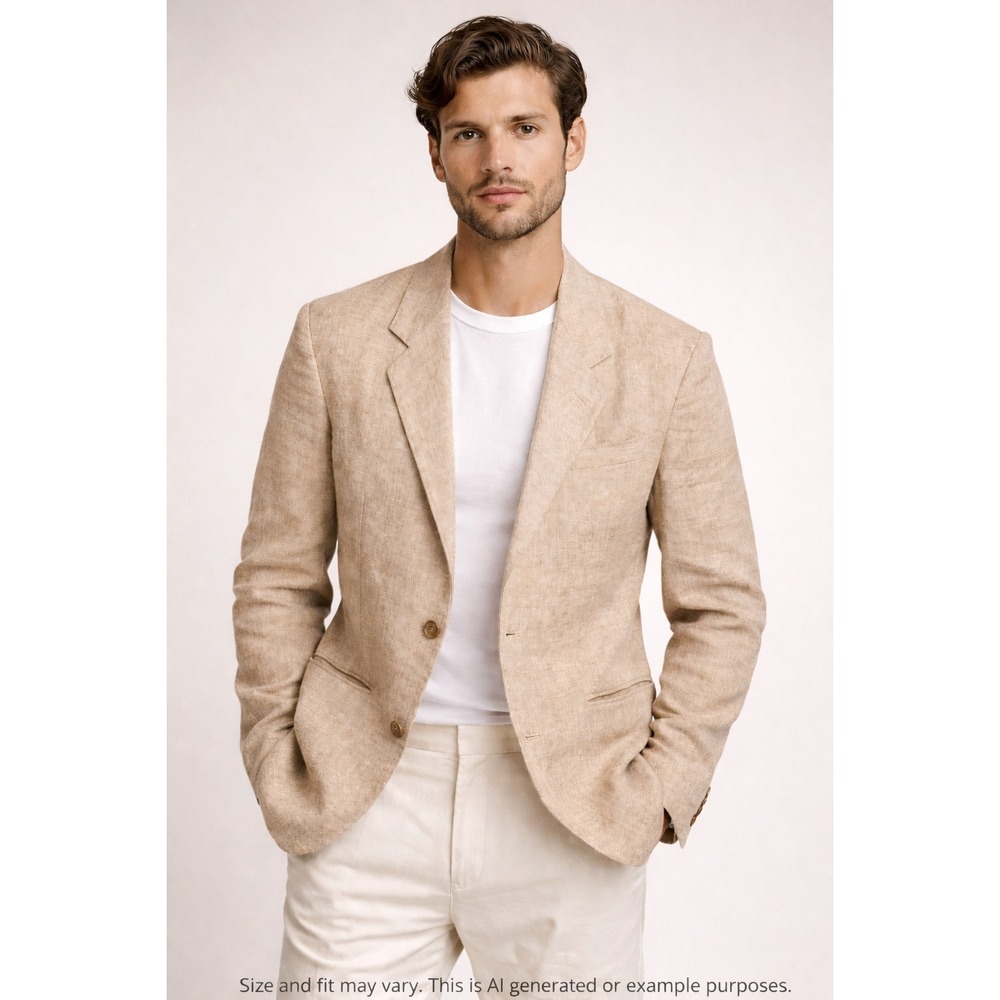 Vintage Randall Jenkins "Index" 100% Linen Blazer – Men's Medium – Tan